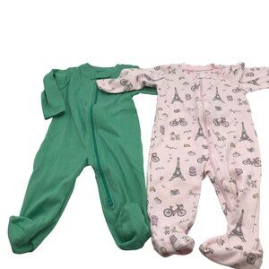 Noomie Baby 3-6M, 6-9M Footed Pajamas BUNDLE 100& Pima Cotton